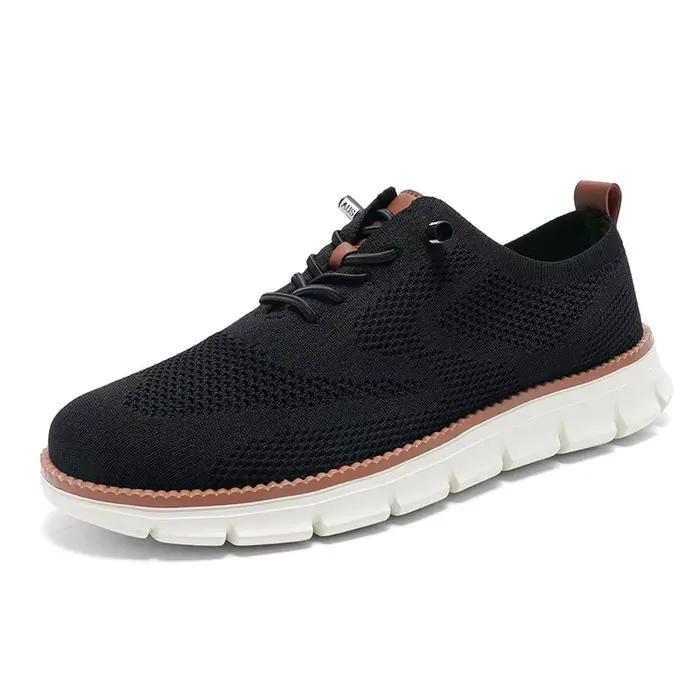 Chaussures en tissage Jacquard pour hommes, baskets à lacets, mocassins décontractés, chaussures res