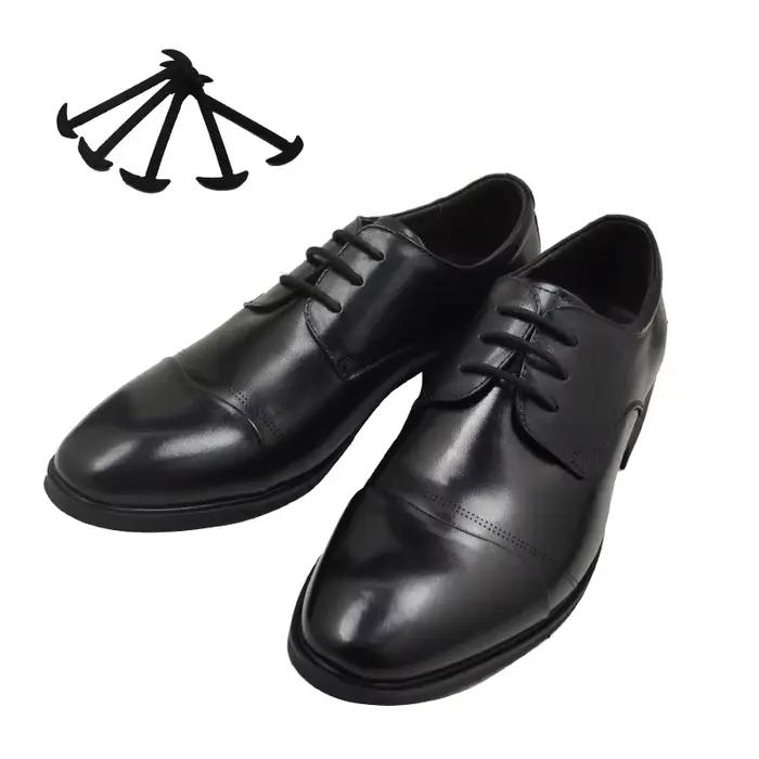 Lacets en cuir et Silicone pour baskets, 12 pièces/ensemble, lacets élastiques en Silicone adaptés a