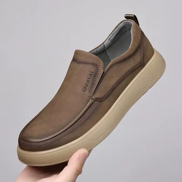 Chaussures pour hommes, nouvelle collection printemps-automne, chaussures décontractées en cuir de c