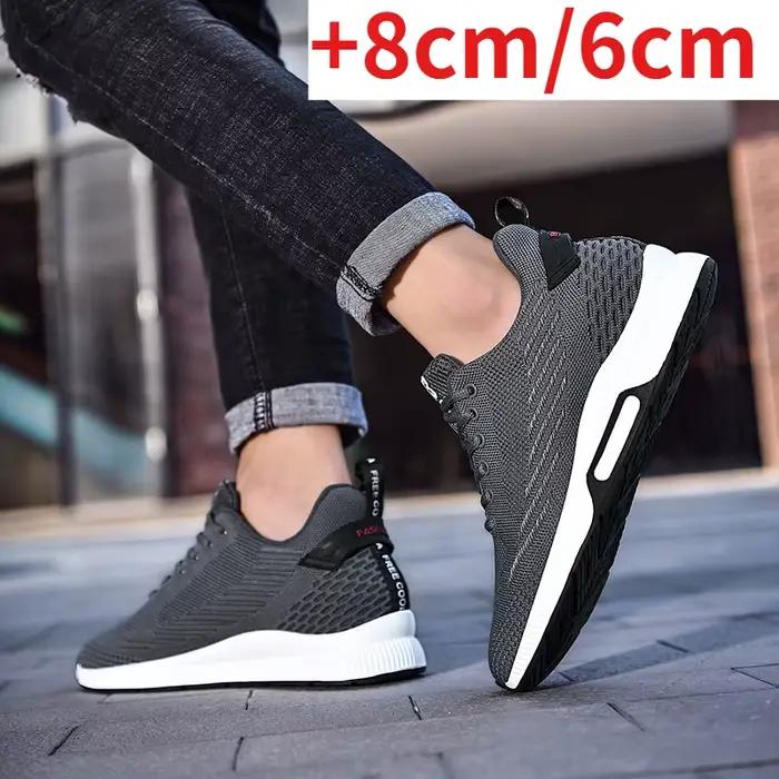 Nouvelles baskets pour homme, chaussures rehaussantes, semelles intérieures 8 cm, respirantes en mai