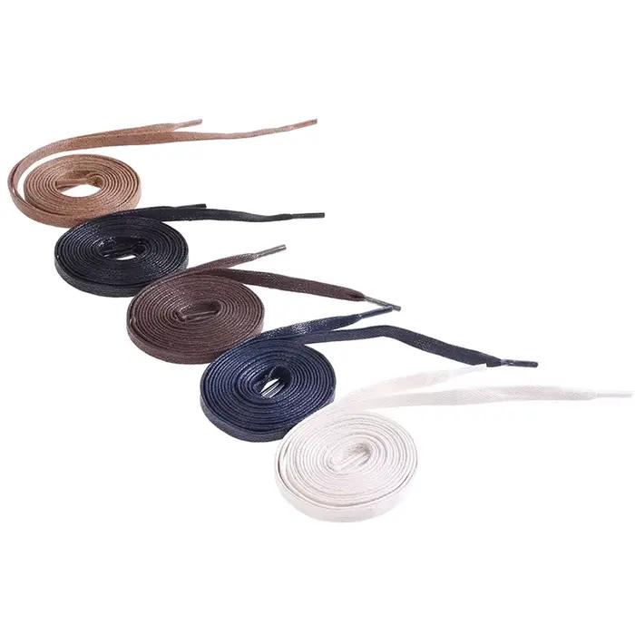 1 paire de lacets plats cirés en cuir imperméable chaussures décontractées lacets bottes unisexes lo