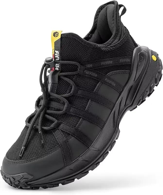 FitVille – chaussures larges à enfiler pour hommes, chaussures de marche, de randonnée en plein air,