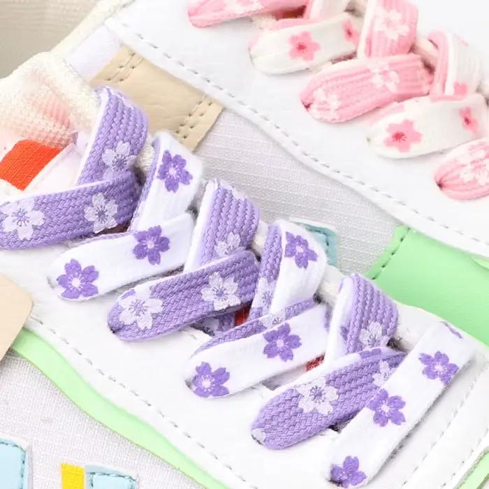 Lacets plats pour baskets coeur amour lacets fleurs petites marguerites Sakura lacet de chaussure AF