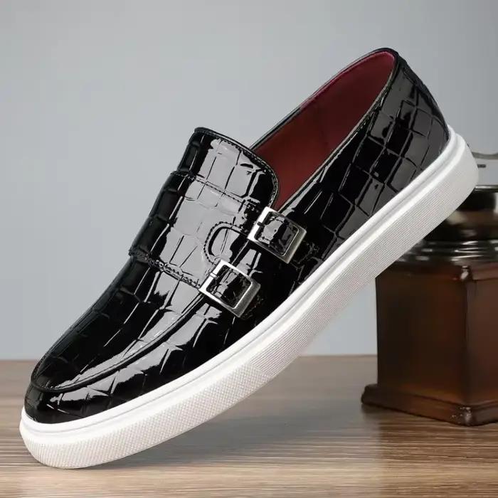 Chaussures de luxe pour hommes, chaussures en cuir de Grain de Crocodile de haute qualité, mocassins