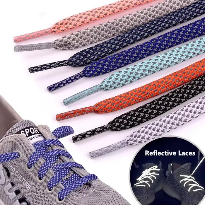 3M lacets réfléchissants pour baskets lacets plats lumineux Cool lueur dans le noir lacet adulte enf