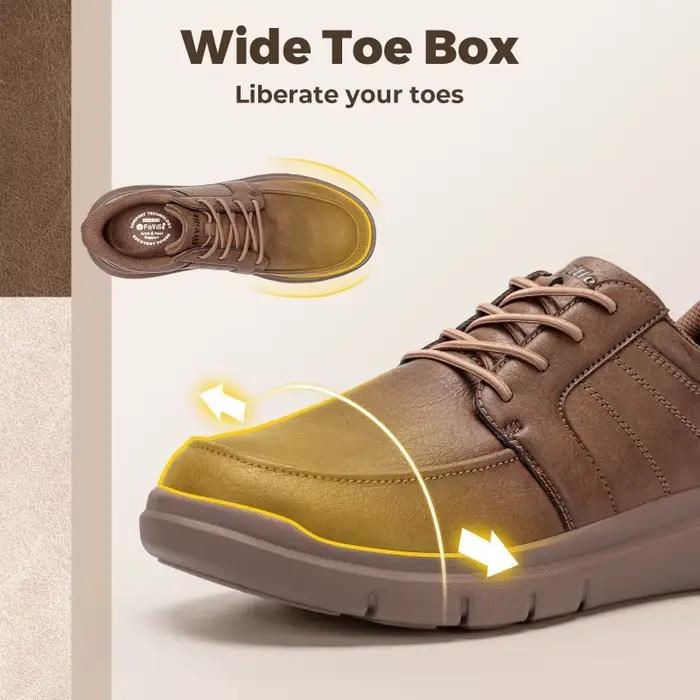 FitVille – chaussures larges à enfiler pour hommes, chaussures Oxford légères et décontractées, bask