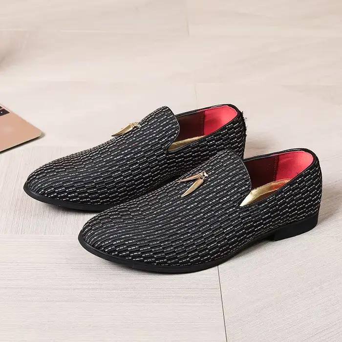 Mocassins à pompons italiens hommes chaussures de créateur homme chaussures formelles de luxe élégan