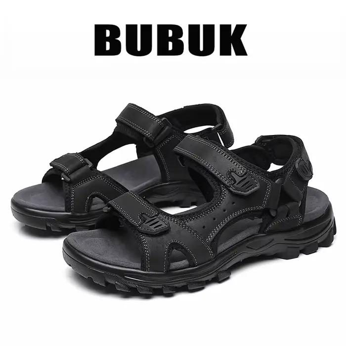 Sandales décontractées pour hommes en cuir de vachette de première qualité, design ouvert tendance e