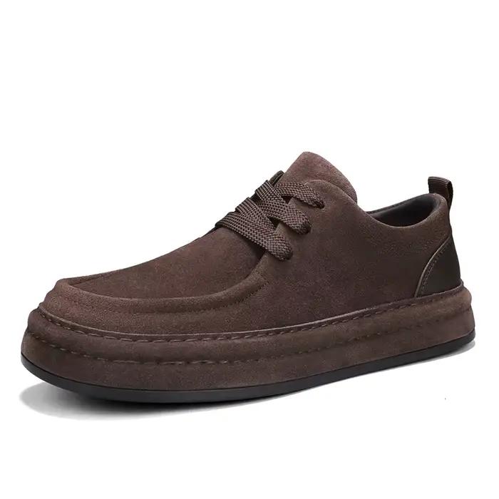 Chaussures décontractées en cuir pour hommes, mocassins de bureau respirants à semelle souple, chaus