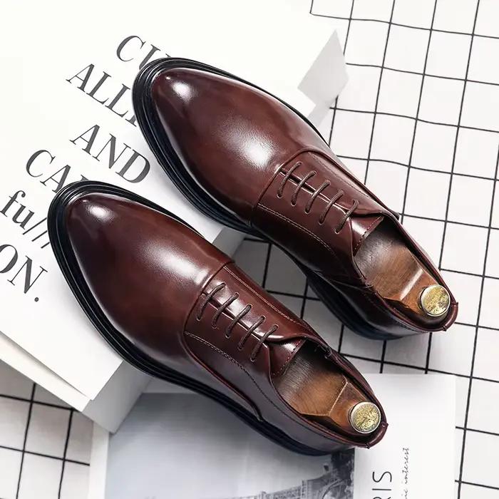 Classique Oxfords chaussures hommes rétro décontracté affaires chaussures en cuir Social pour hommes
