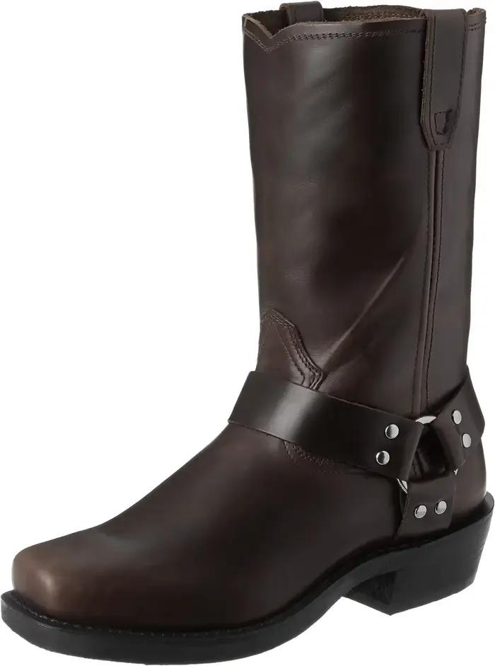 Bottes de cowboy rétro pour hommes, bottes western mi-mollet en cuir PU, chaussures à enfiler pour h