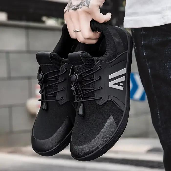 Baskets décontractées bleues pour hommes, larges, style pieds nus, en maille respirante, souples, à 
