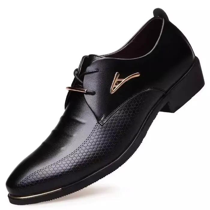 Chaussures sociales d'affaires marron pour hommes, chaussures formelles noires pour fête, costume dé