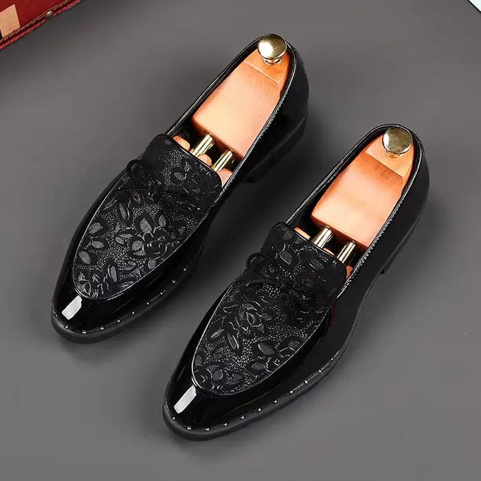 Chaussures pour hommes Designer à la main en cuir de mariage chaussures habillées britanniques de lu