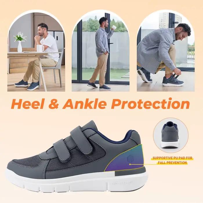 FitVille chaussures pour diabétiques pour hommes largeur Extra large chaussures pour personnes âgées