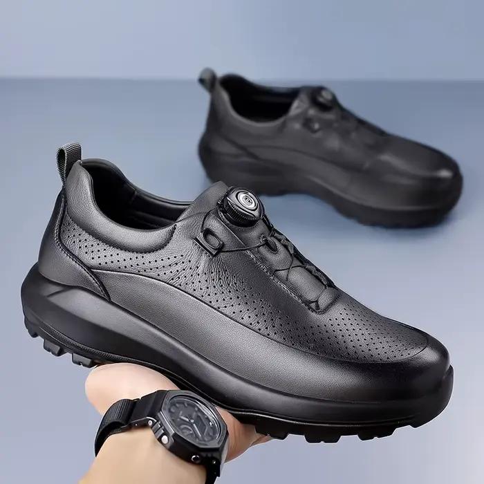 Chaussures à plateforme à bouton rotatif pour hommes, mode décontractée, chaussures de sport de créa