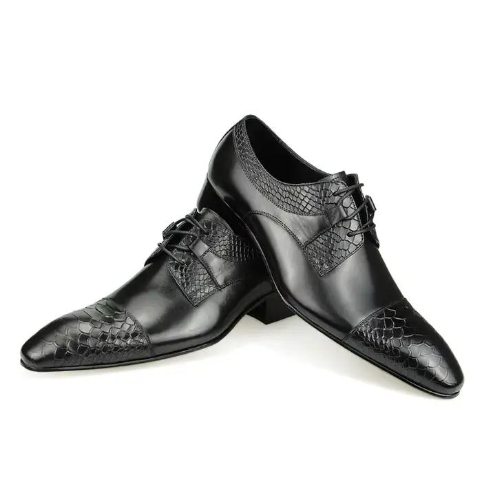 Chaussures de mariage rouges de luxe pour hommes, chaussures Derby à lacets, à la mode, formelles, p