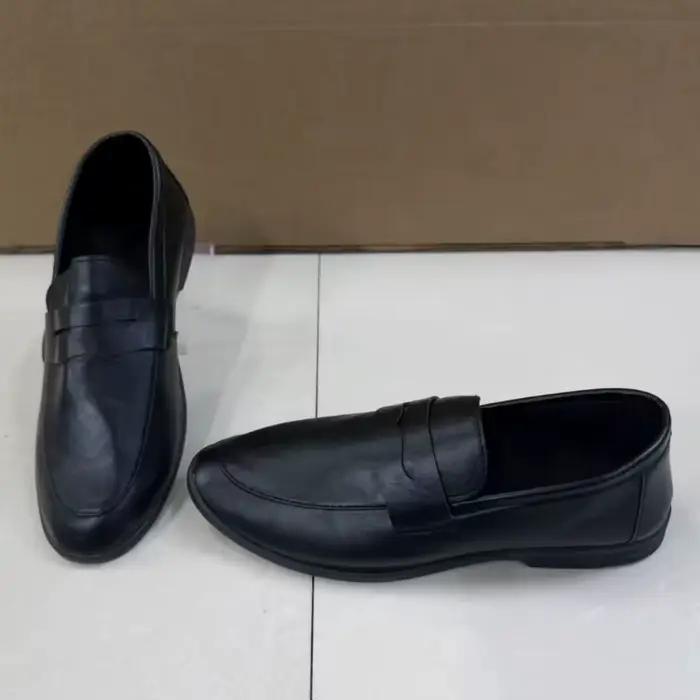 Chaussures habillées pour hommes chaussures en cuir d'affaires classique sans lacet semelle souple c