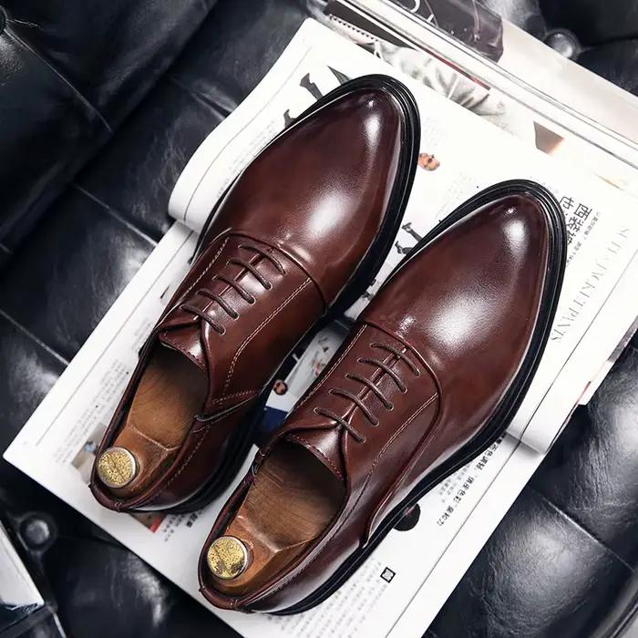 Chaussures habillées classiques pour hommes, chaussures en cuir Oxford, brogues sociales, chaussures