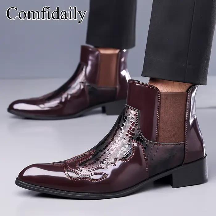 Bottes Chelsea pour hommes, style britannique, tendance de la mode, confortables, antidérapantes, en