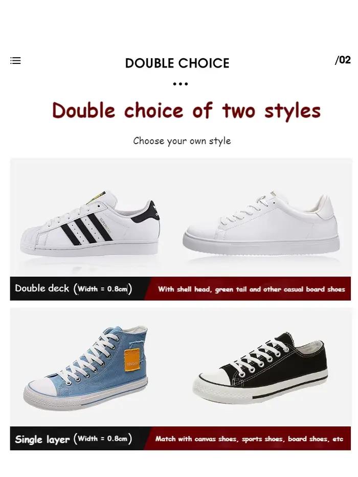 1 paire de lacets classiques blanc noir lacets plats lacets de chaussures de haute qualité pour bask