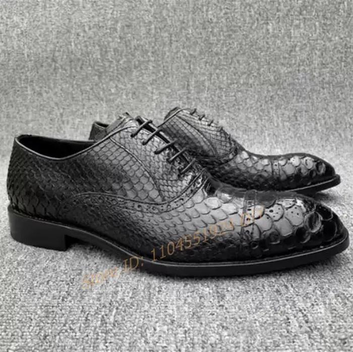 Chaussures Oxford en cuir noir à motif pierre pour homme, style gentleman, à lacets, pour affaires, 