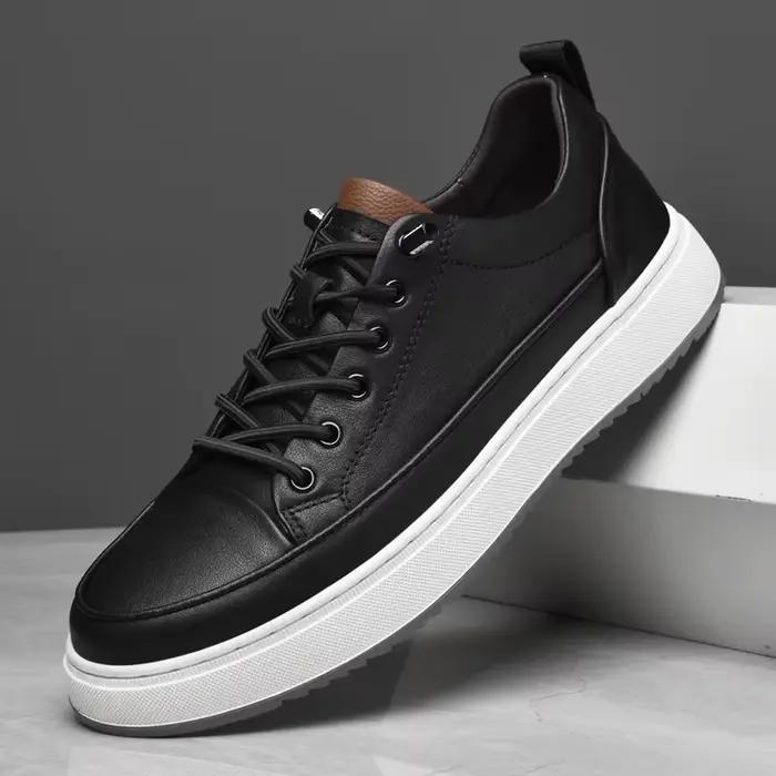Chaussures classiques en cuir véritable pour hommes, semelle résistante à l'usure, élégantes, tendan
