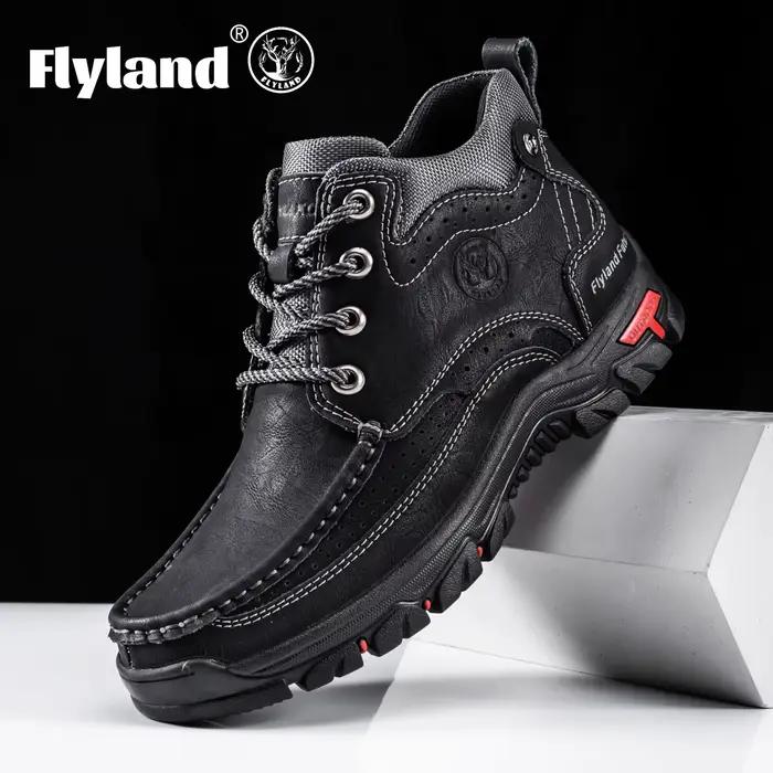FLYLAND hommes Chukka bottes chaussures en cuir décontractées mode Vintage à la main hommes baskets
