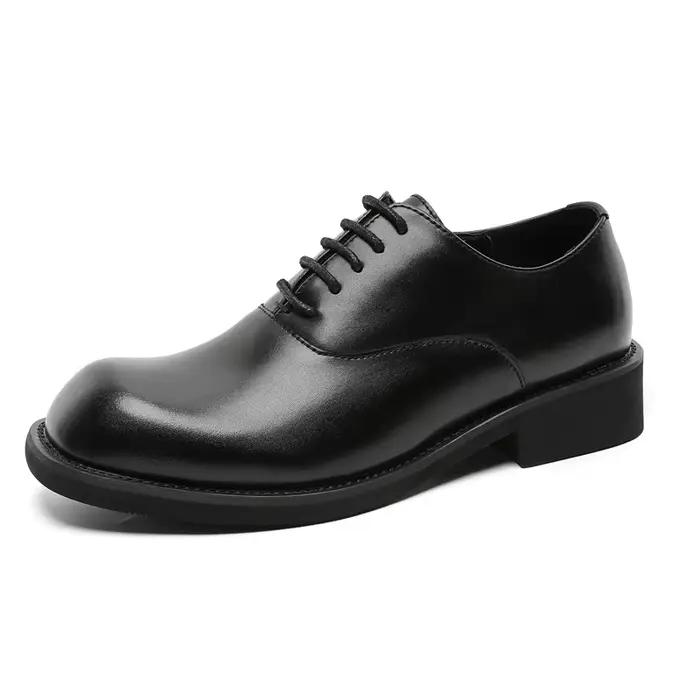 Chaussures en cuir pour hommes de marque classique chaussures décontractées à semelles épaisses chau