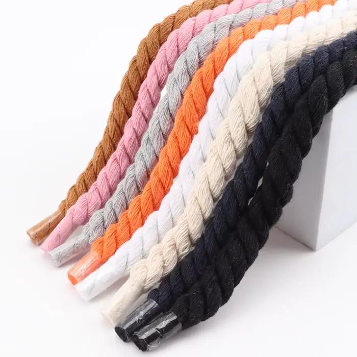 1 paire de lacets ronds colorés 1CM plus épais coton lacet course baskets lacets 100/120/140/160CM b