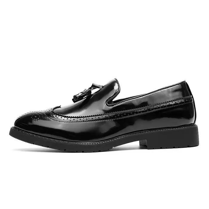 Hommes en cuir verni sculpture richelieu mocassins affaires mariage Banquet tenue décontractée chaus