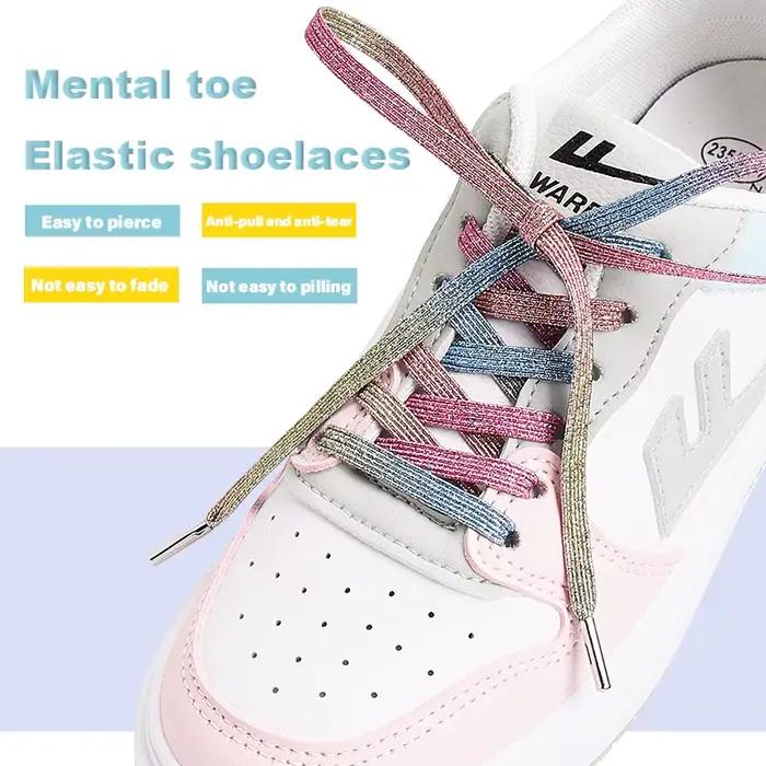Lacets élastiques pour baskets lacets de chaussures plates loisirs de plein air lacet sécurité rapid