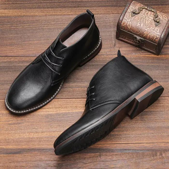 Bottines en cuir confortables pour hommes, grande taille, bottes du désert de marque # KD587