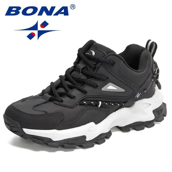 BONA – chaussures d'action en cuir pour hommes, baskets légères et décontractées, respirantes et con