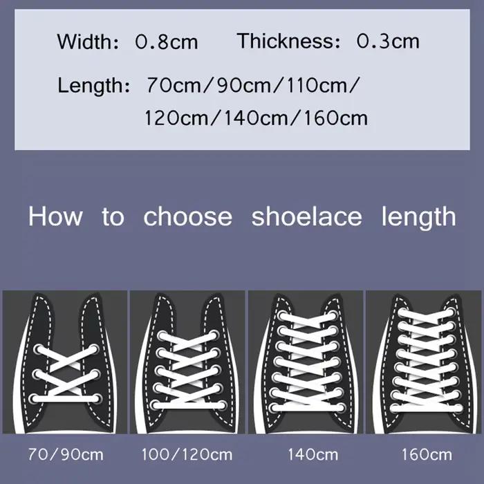 1 paire de lacets classiques plats noir blanc dentelle de chaussure Double tissu antidérapant Polyes