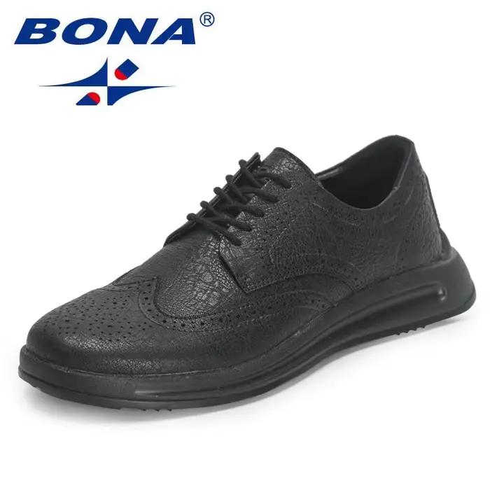 BONA nouveaux créateurs à la main en cuir véritable chaussures hommes espadrilles décontractées homm