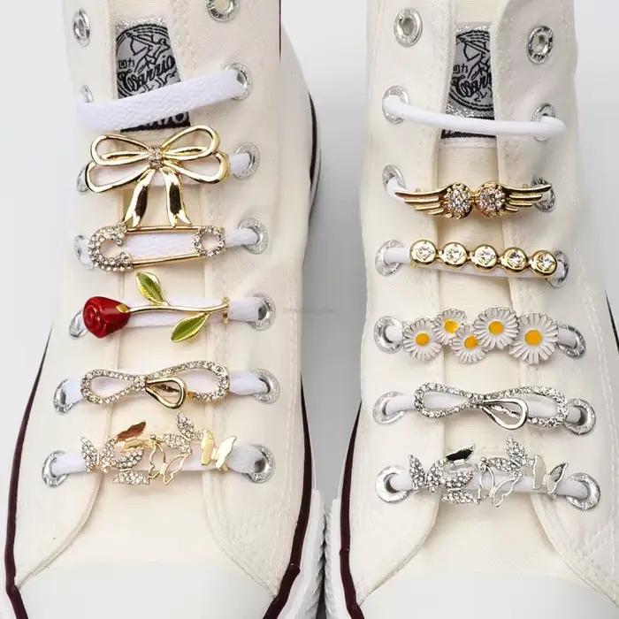 Lacets Clips décorations breloques strass chaussures breloques Faux bijoux baskets fille cadeau bric