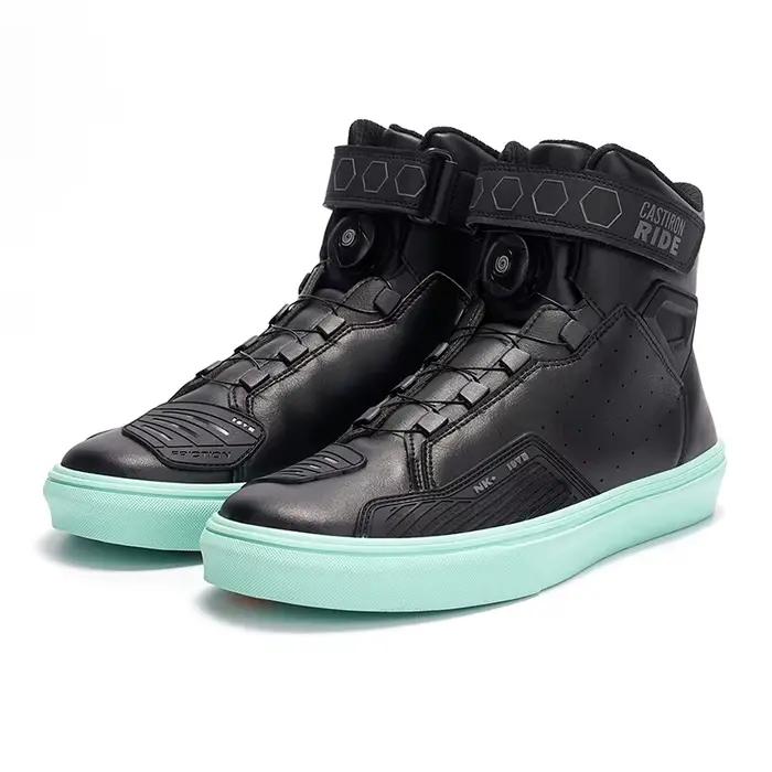 Chaussures de moto tendance pour hommes et femmes, bottes de cyclisme, équipement de moto, bottes de