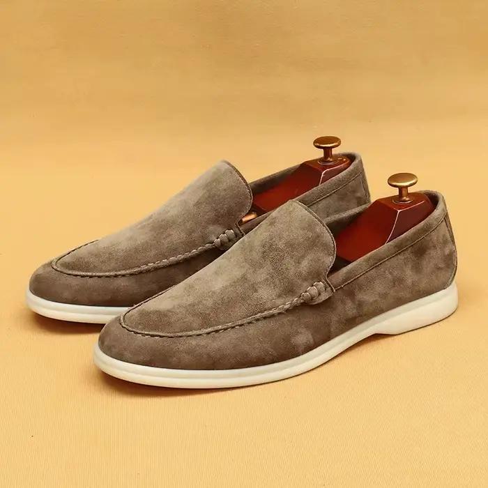 Chaussures pour hommes en cuir véritable et peau de mouton, surface souple, résistantes à l'usure, m