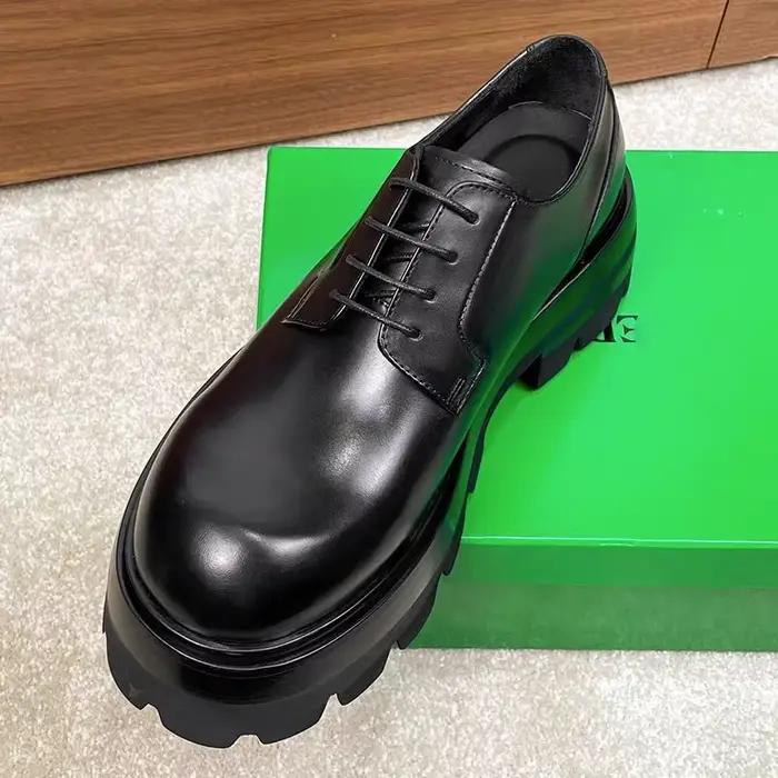 Derby à tête ronde pour hommes, nouvelle plateforme rehaussante, grande tête en cuir, chaussures déc