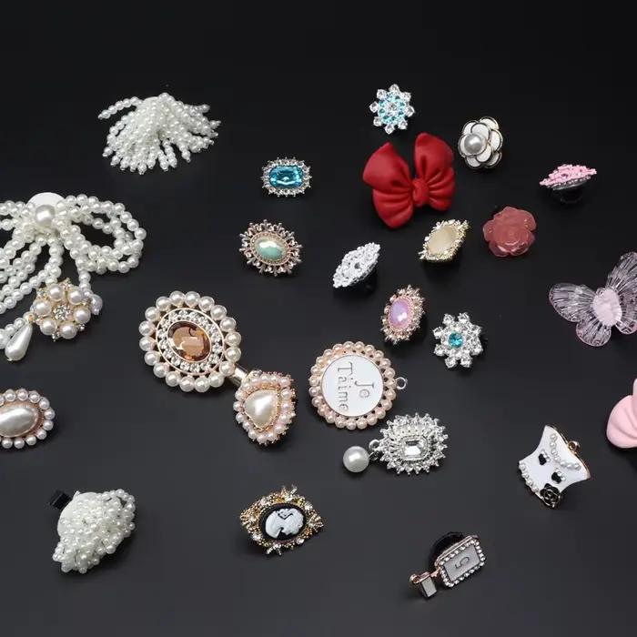 Breloques de chaussures pour baskets lacets Clips boucle décorations strass perle gemme décontracté 