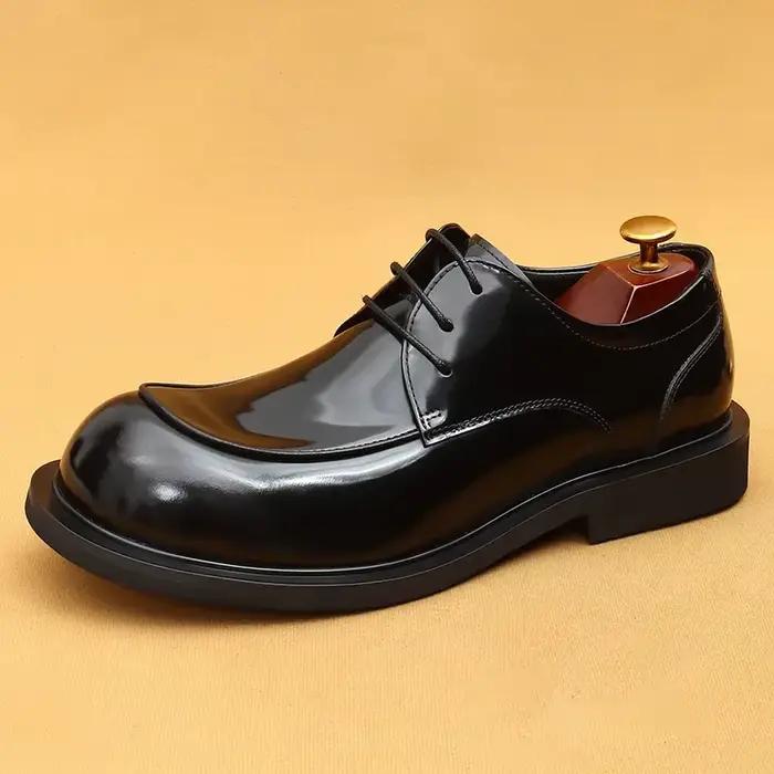 Chaussures de luxe classiques pour hommes Oxford, chaussures Derby formelles en cuir véritable pour 