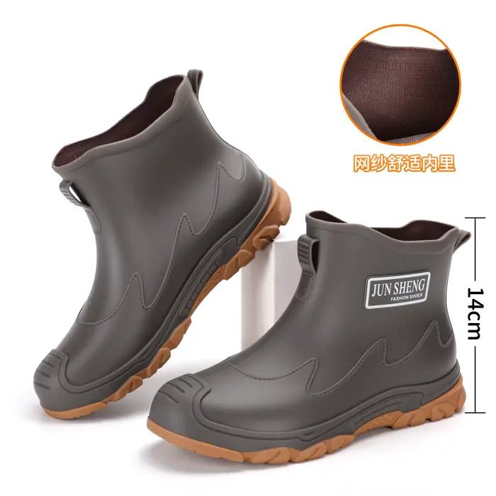 Chaussures aquatiques pour hommes, bottes de pluie antidérapantes, bottes courtes imperméables, bott
