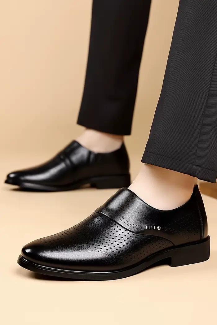 Chaussures de conduite respirantes ajourées pour hommes, style britannique décontracté, chaussures d