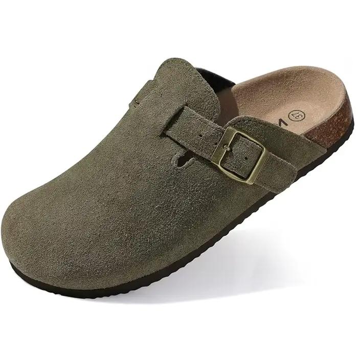 Sandales en daim classiques pour hommes, sabots en liège rétro 2026, pantoufles pour hommes, mules a