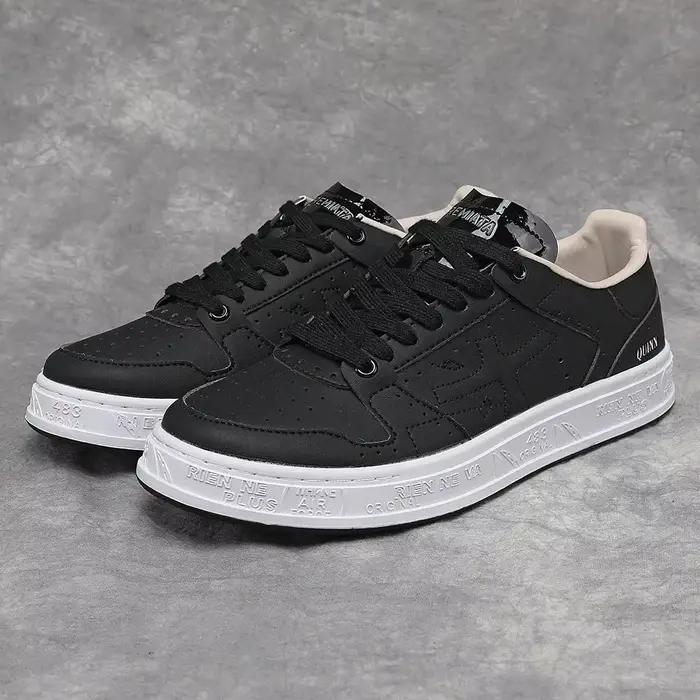 Chaussures d'été pour homme à lacets et semelle plate, bout rond, respirantes, avec patchs, antidéra
