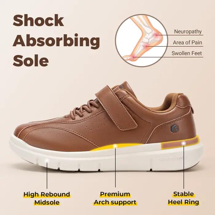 Fittington chaussures pour diabétiques pour hommes chaussures de marche Velcro Extra large largeur r