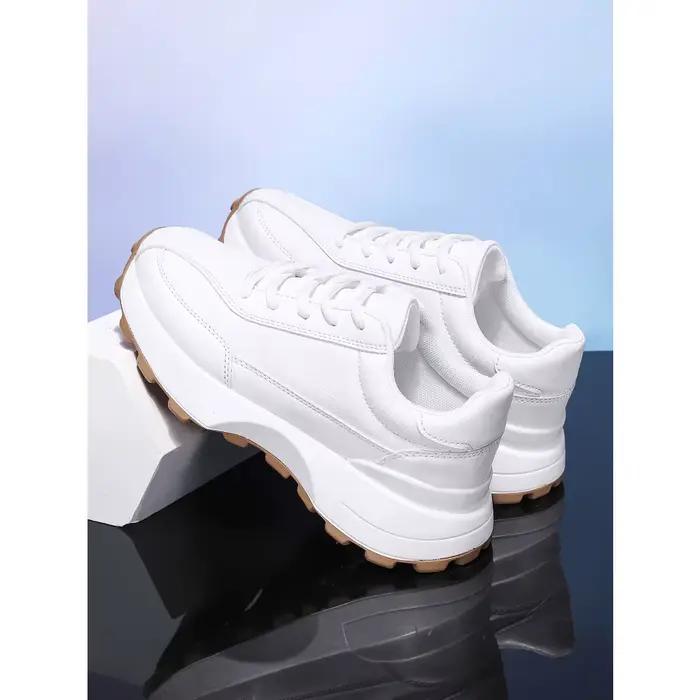 Nouvelles baskets épaisses pour hommes été 2026, noires et blanches, style plateforme, chaussures de