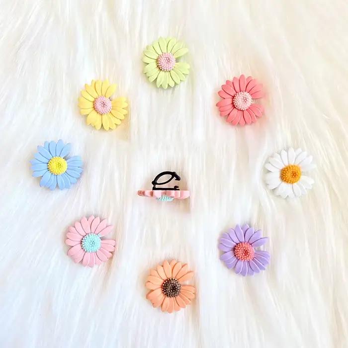 Nouveau crème marguerite lacets accessoires boucle de chaussure décoratif mignon à la mode créatif c