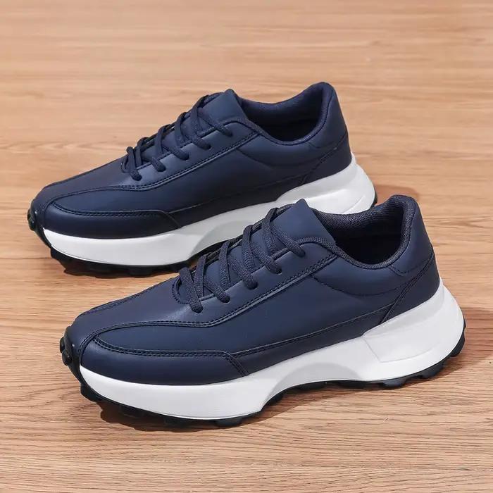 Nouvelles baskets épaisses pour hommes été 2026, noires et blanches, style plateforme, chaussures de